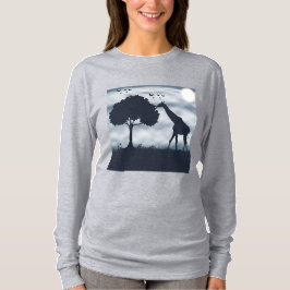 Camiseta Quando a Lua sussurra para a Girafa