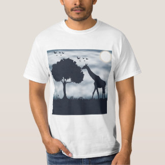 Camiseta Quando a Lua sussurra para a Girafa