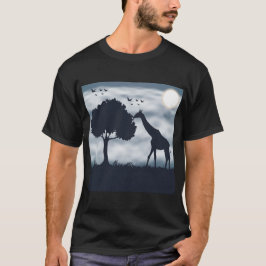 Camiseta Quando a Lua sussurra para a Girafa