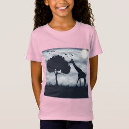 Camiseta Quando a Lua sussurra para a Girafa