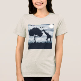 Camiseta Quando a Lua sussurra para a Girafa