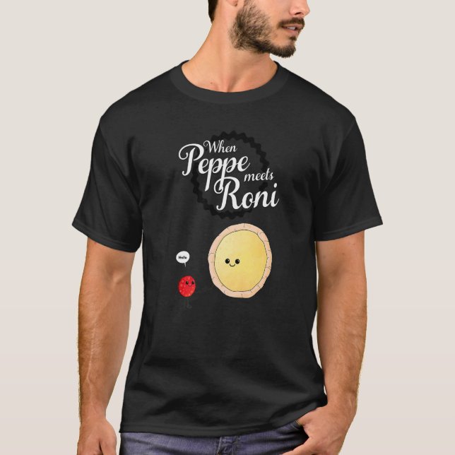 Camiseta Quando A Peppe Encontra Roni Pepperoni Pizza 1 (Frente)