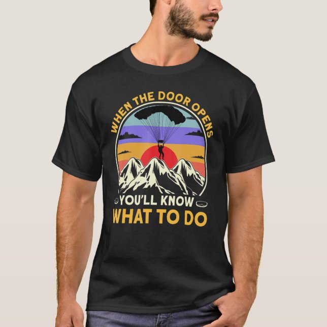 Camiseta Quando a porta abrir, saberás o que fazer Skydive (Frente)