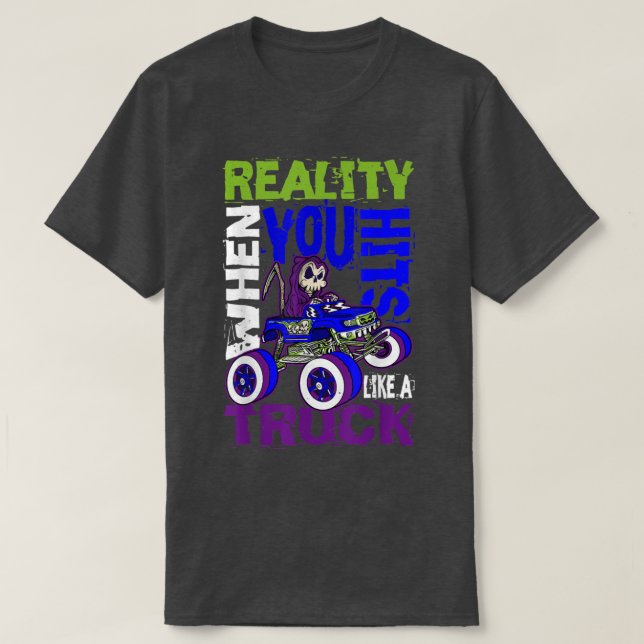 Camiseta Quando A Realidade Te Atinge Como Um Virtual De Tr (Frente do Design)