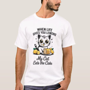 Camiseta Quando a Vida Lhe Dá Limões Meu Gato Come o Bolo