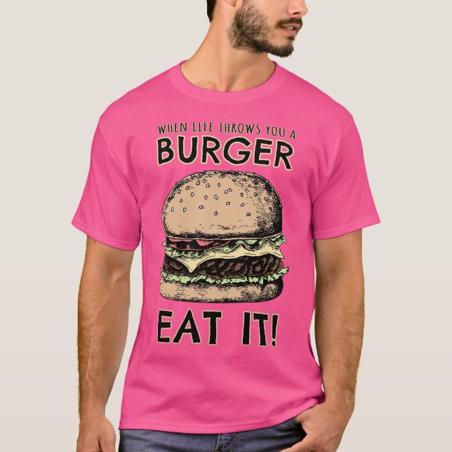 Camiseta Quando a vida te dá um Hambúrguer COMA-O (Frente)