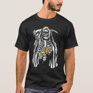 Camiseta Quando é Grim Be Reaper Skeleton Halloween D
