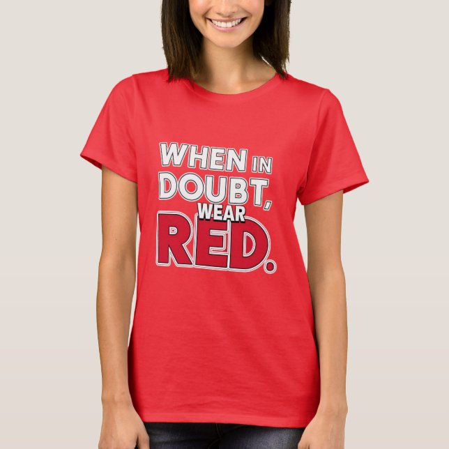 Camiseta Quando em dúvida, Vista vermelho (Frente)