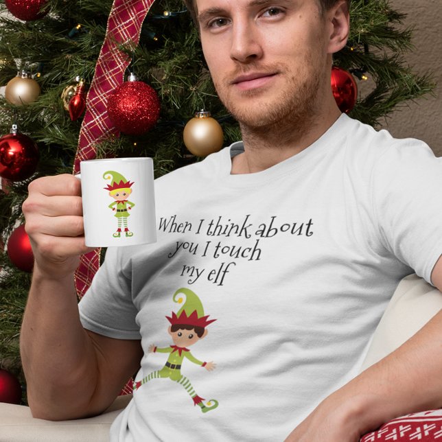 Camiseta Quando eu penso em você eu toco meu homem elfo (Criador carregado)