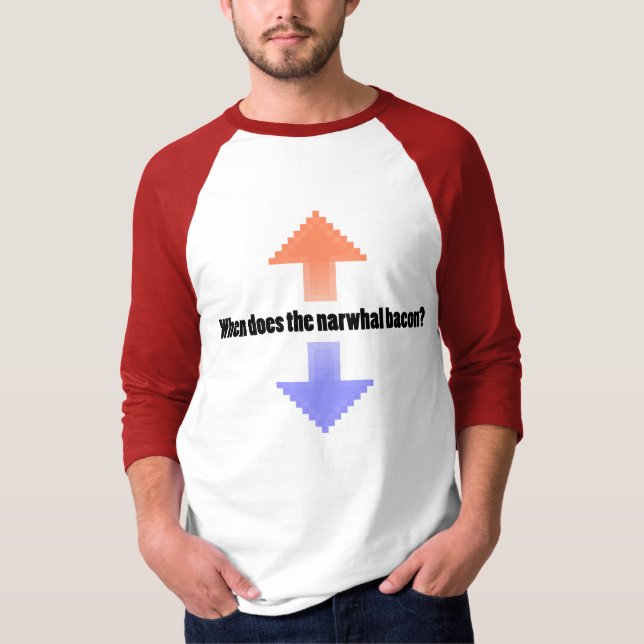 Camiseta Quando fizer a pergunta de Upvote Reddit do bacon (Frente)