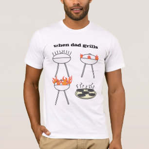 Camiseta Quando grades do pai é um rei do assado do fogo?