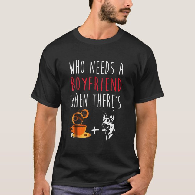 Camiseta Quando Há Café E German shepherd (Frente)