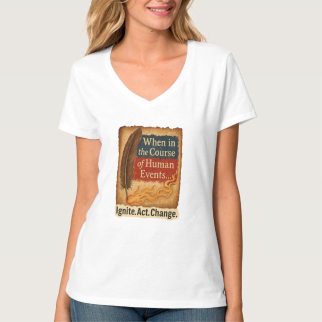 Camiseta Quando no decorrer de eventos humanos - Quill Flam (Frente)
