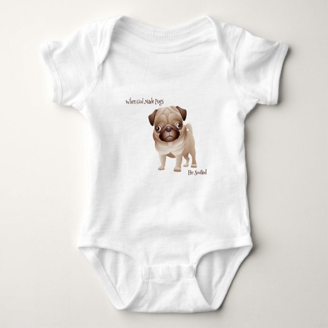 Camiseta Quando o deus fez Pugs (Frente)