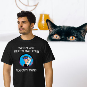 Camiseta Quando o gato encontra a banheira ninguém ganha ca