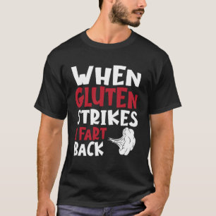 Camiseta Quando o glúten ataca eu peido de volta divertido