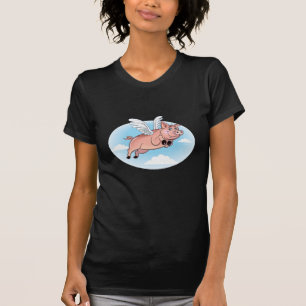 Camiseta Quando os porcos voam, o divertimento acontece