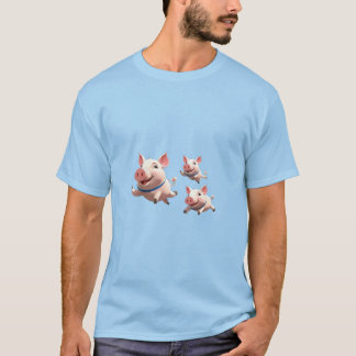 Camiseta Quando os Porcos Voarem Porcos Alados Engraçados