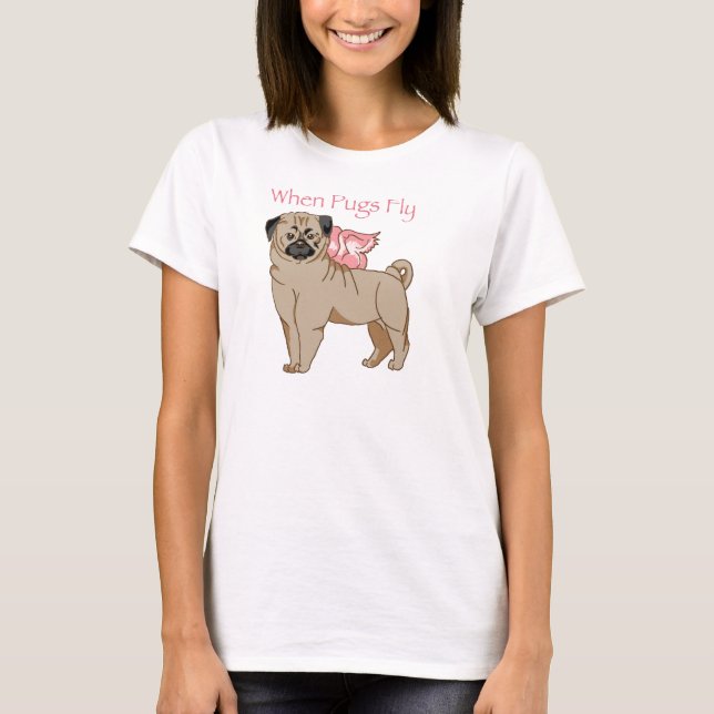 Camiseta Quando os Pugs voarem (Frente)