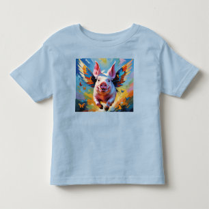 Camiseta Quando Os Suínos Voam Com Asas De Borboleta