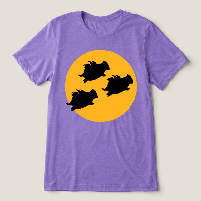 Camiseta QUANDO OS SUÍNOS VOAM PELA LUA de Sandra Boynton (Design frontal)