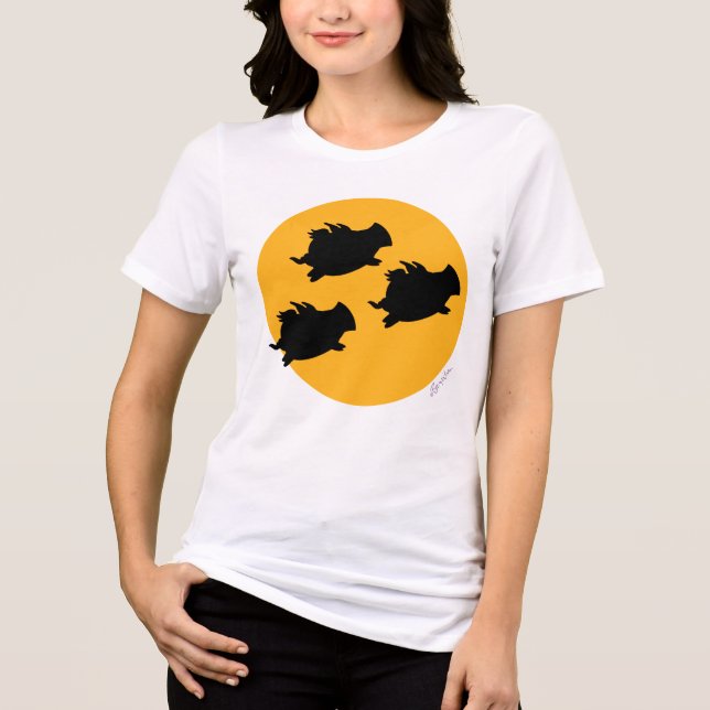 Camiseta QUANDO OS SUÍNOS VOAM PELA LUA de Sandra Boynton (Frente)