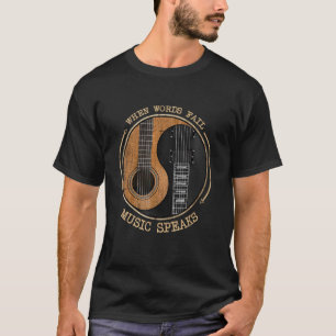 Camiseta Quando Palavras Falham Música Fala Ying Yang Guita