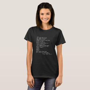Camiseta quando você começa sentir como coisas deva sido