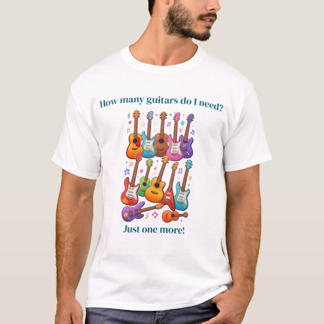 Camiseta Quantas guitarras eu preciso? (Frente)