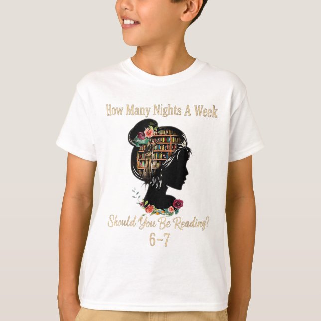Camiseta Quantas Noites Lendo 67 Meme Divertido Seis Sete T (Frente)