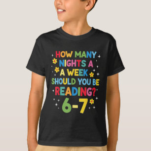 Camiseta Quantas Noites Por Semana Você Deve Estar Lendo 6-