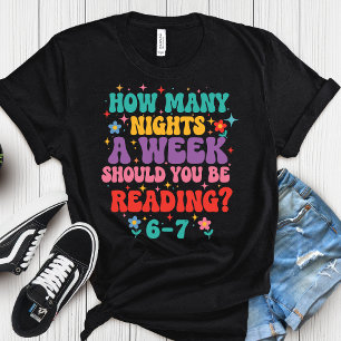 Camiseta Quantas Noites Por Semana Você Deve Estar Lendo 6