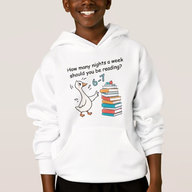 Camiseta Quantas Noites por Semana Você Deve Ler 6-7 (Frente)