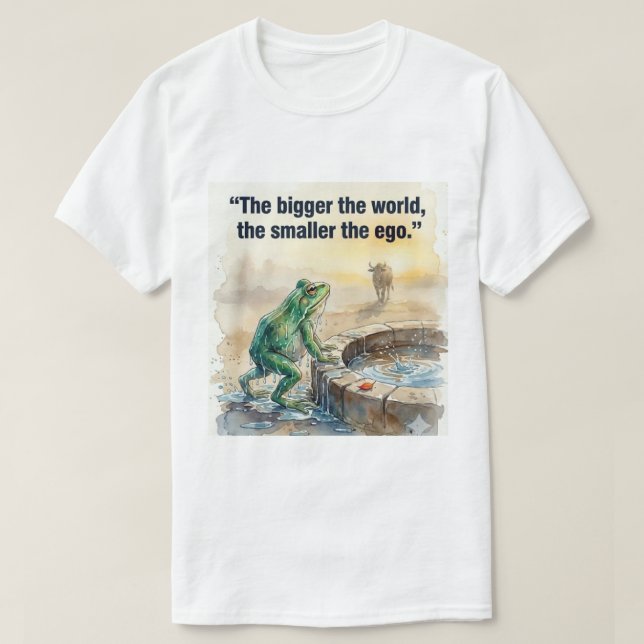 Camiseta Quanto Maior O Mundo. (Frente do Design)