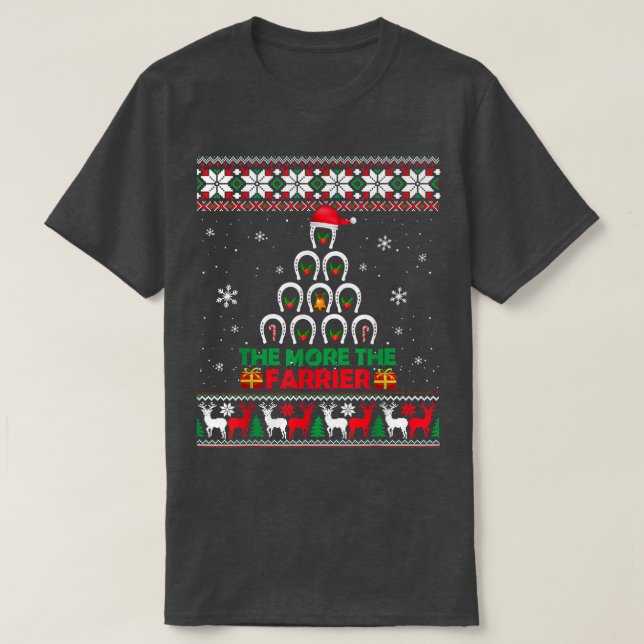 Camiseta Quanto Mais Cavalos Mais Felizes Suar De Natal Fei (Frente do Design)