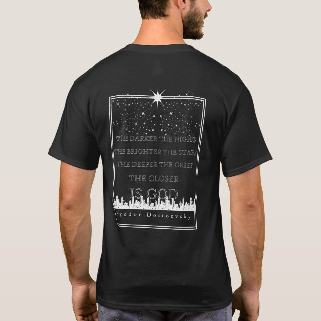 Camiseta Quanto Mais Escuro O Dostoevsky Noturno Cita A Cam (Verso)