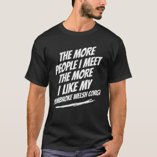 Camiseta Quanto Mais Pessoas Eu Conheço Amante de Corgi Div