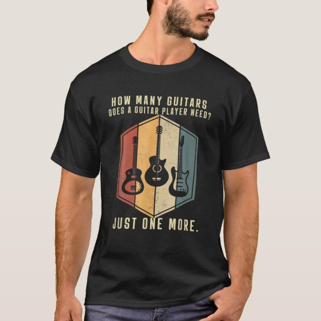 Camiseta Quantos Guitarras Homens Violão (Frente)