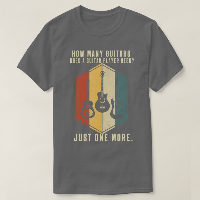 Camiseta Quantos Guitarras Oferecem Para Homens Jogadores D (Frente do Design)