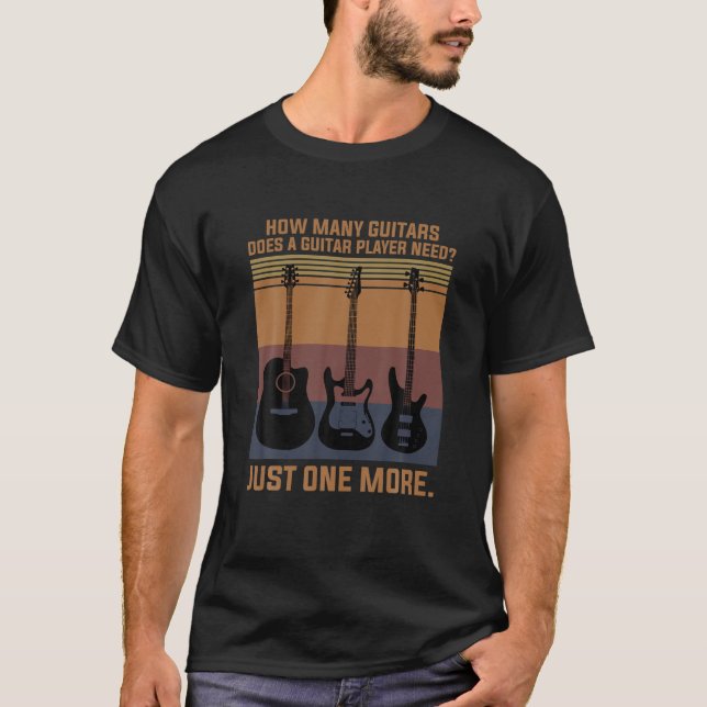 Camiseta Quantos Guitarras Vintage Design Para Homens Guita (Frente)