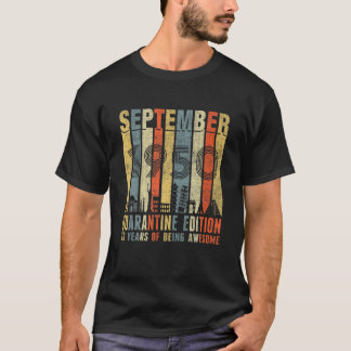 Camiseta Quarantine Edition setembro de 1950 70 Birthday Gi