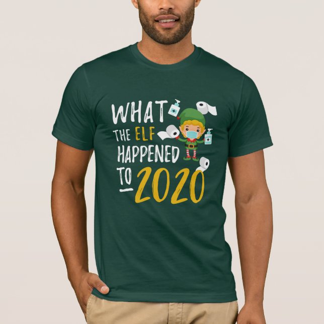 Camiseta Quarentena 2020 Feliz Natal Elf Novelty (Frente)