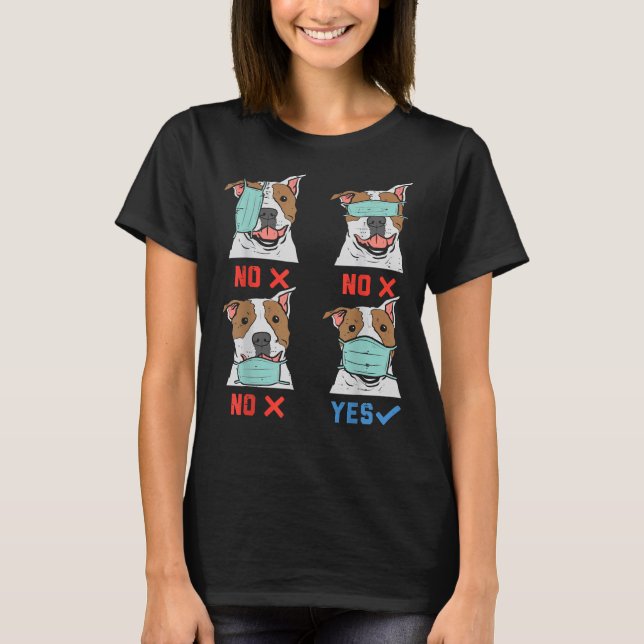 Camiseta Quarentena Distante Social de Máscara Pitbull (Frente)
