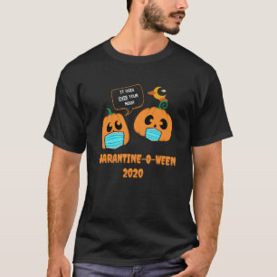 Camiseta Quarentena entre o Halloween 2020 Pumpkin Mask Cos