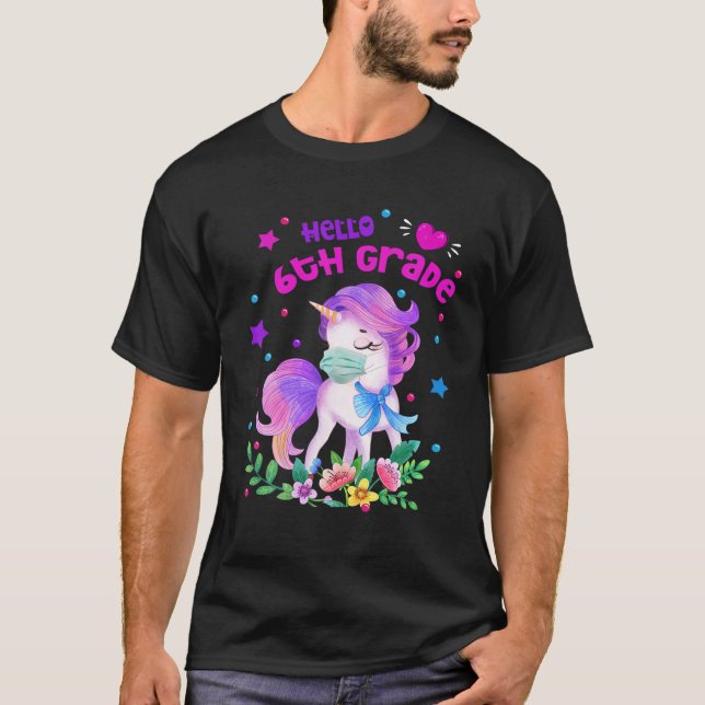 Camiseta Quarentena Unicorn Hello 6 Grau Funny Quarantin (Frente)