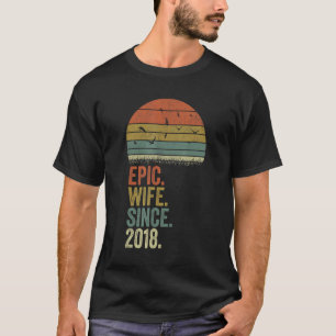 Camiseta Quarta Aniversário da Mulher Esposa Epic Desde 201