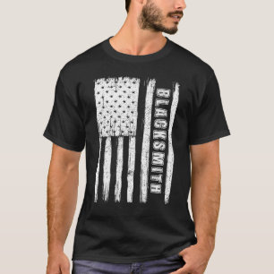 Camiseta Quarta de julho para o ferreiro Men American Flag