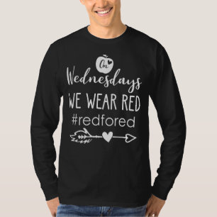 Camiseta Quarta-Feira Vestimos Vermelho - Vermelho Para O P