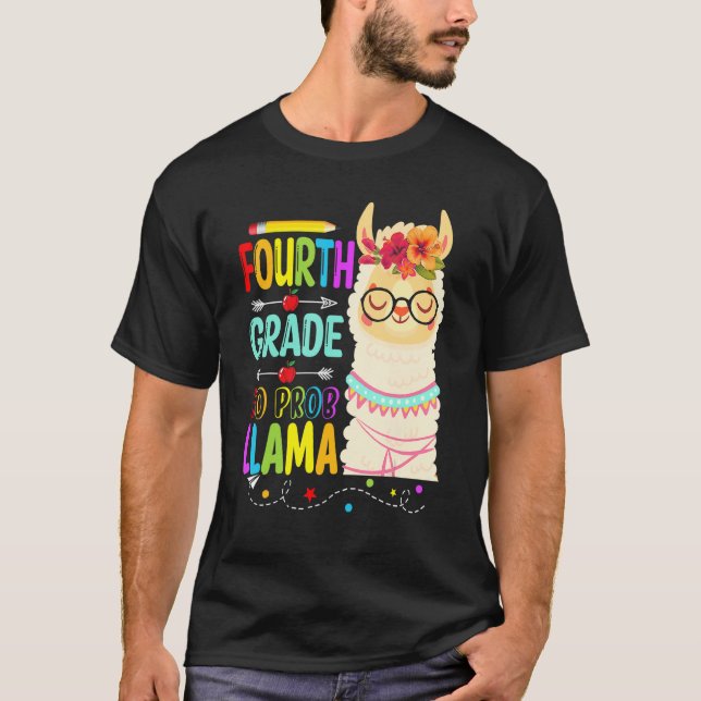 Camiseta Quarta Série Llama Sem Prob   Professor Aluno Llam (Frente)