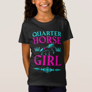 Camiseta Quarter Horse Girl in Aqua and Pink